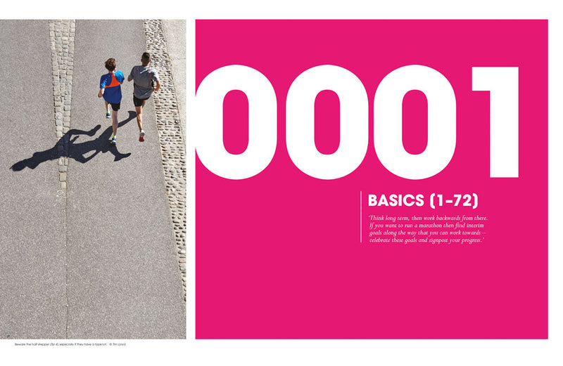 Interior preview from 1001 Running Tips by Robbie Britton – sample spread 1
