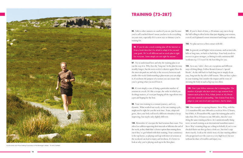 Interior preview from 1001 Running Tips by Robbie Britton – sample spread 2