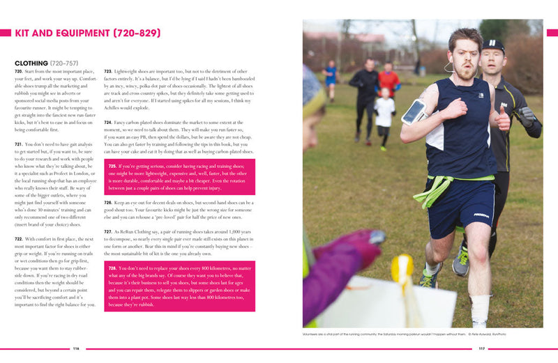 Interior preview from 1001 Running Tips by Robbie Britton – sample spread 4