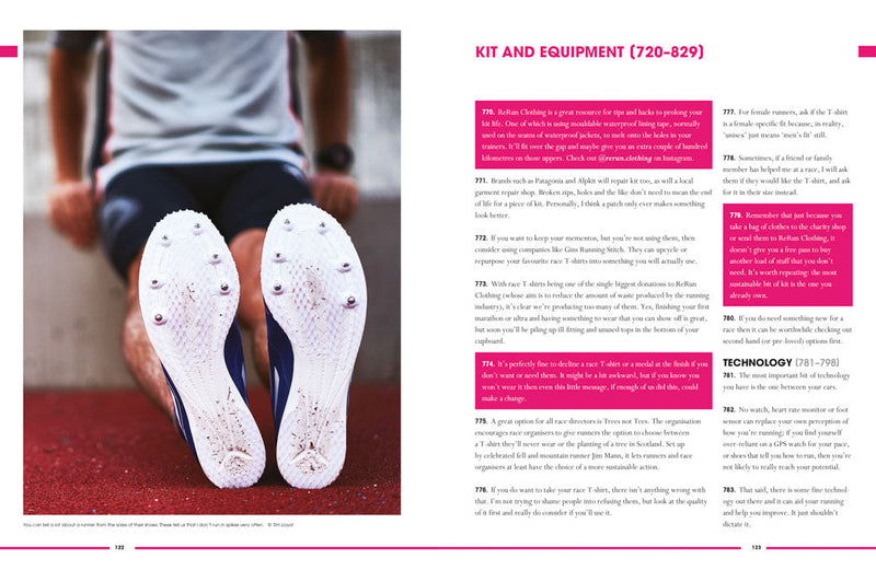 Interior preview from 1001 Running Tips by Robbie Britton – sample spread 5