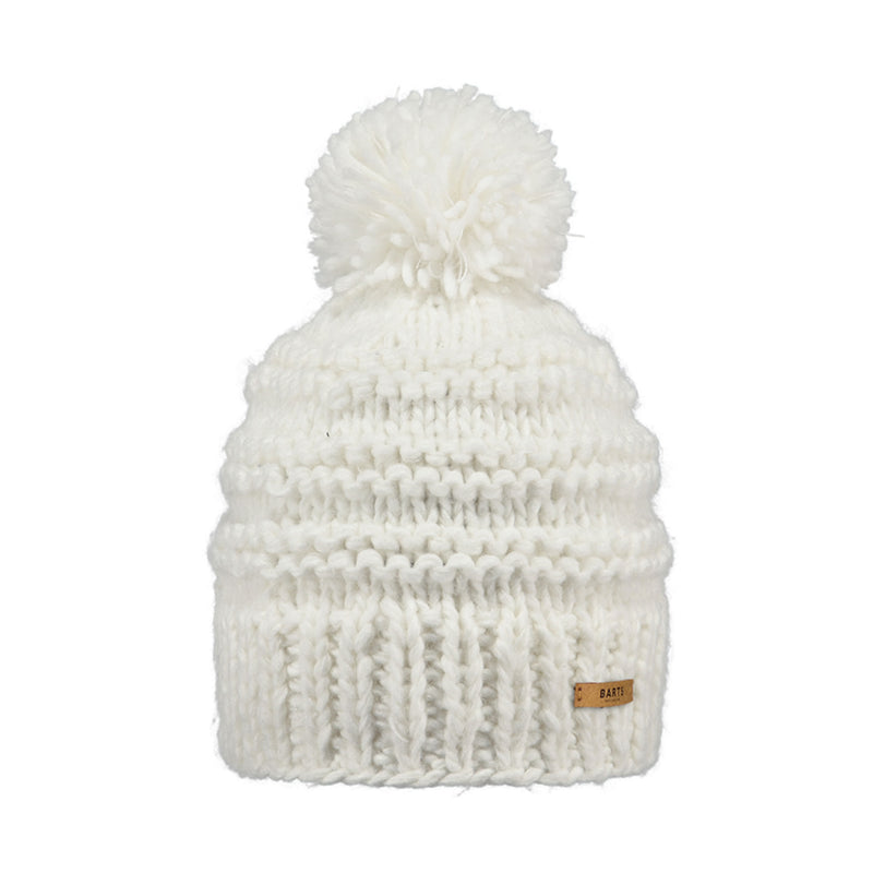 Barts Jasmin, White, is a classic hand knitted beanie showcases a beautiful rib pattern, topped with a playful pom. Designed with a higher fit, it offers a chic and modern look. The fleece lined headband provides a comfortable fit. Strolling city streets? Sipping coffee by the piste? Gearing up for an adventure? The Jasmin Beanie is your perfect cold-weather companion. Buy now at ICEGRIPPER.