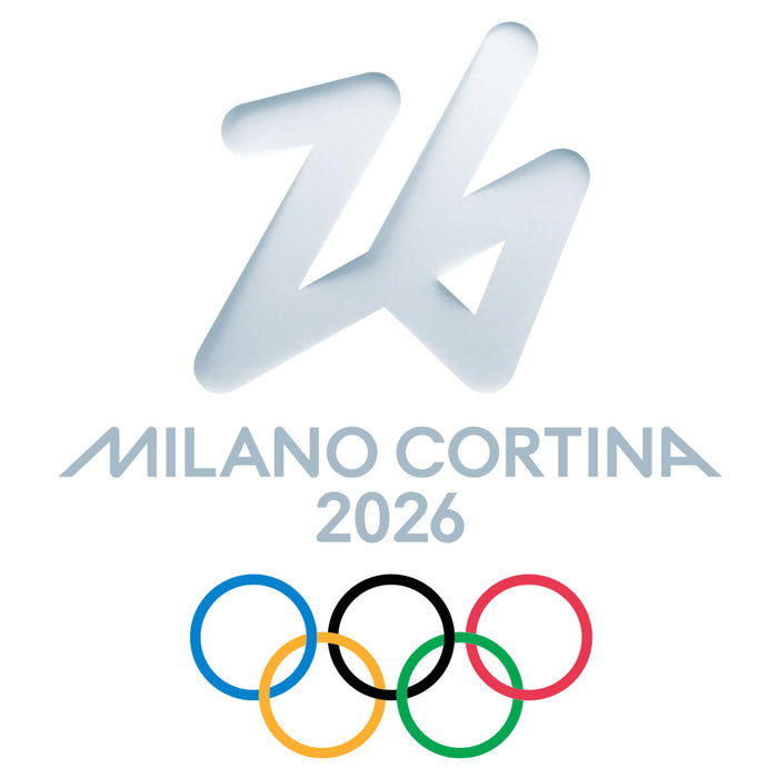 Logo for Milano Cortina 2026 Winter Olympic Games. The Olympic rings on a white background.