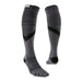 Pair ofPair of Injinji Trail Midweight Over the Calf – Performance Toe Socks in Granite -  gray knee-high socks with black accents . Buy now at ICEGRIPPER.