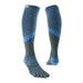 Pair of Injinji Trail Midweight Over the Calf – Performance Toe Socks in Storm-  gray and blue. Buy now at ICEGRIPPER.