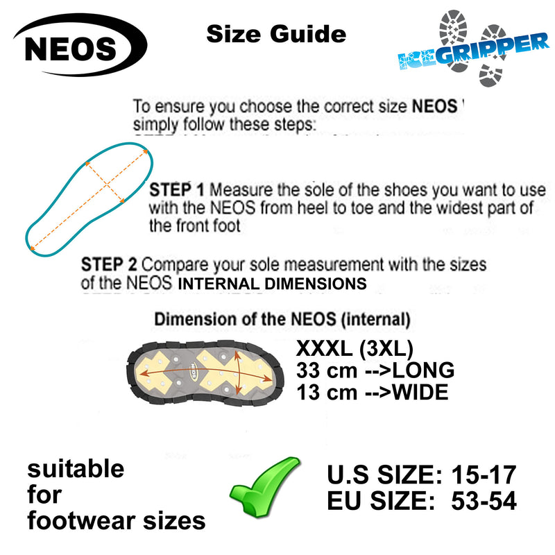 Couvre-chaussures imperméables antidérapants NEOS Navigator STABILicers, XXXL