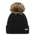 Barts Augusti beanie in black. This knit beanie with a fur pom-pom is a favourite with ICEGRIPPER customers.
