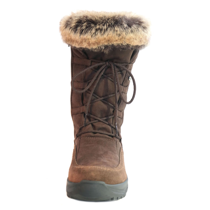 Mammal Bella OC Brown Women's Winter Boots with faux fur trim, keeps the war in and cold out. Now at ICEGRIPPER