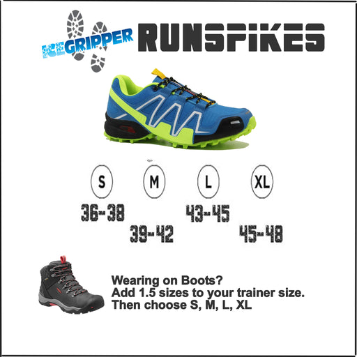 ICEGRIPPER RUNspikes Size Guide