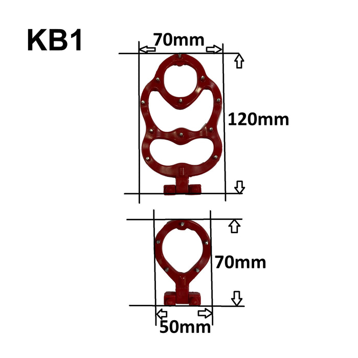 OCsystem KB1 replacement cleat dimensions from ICEGRIPPER