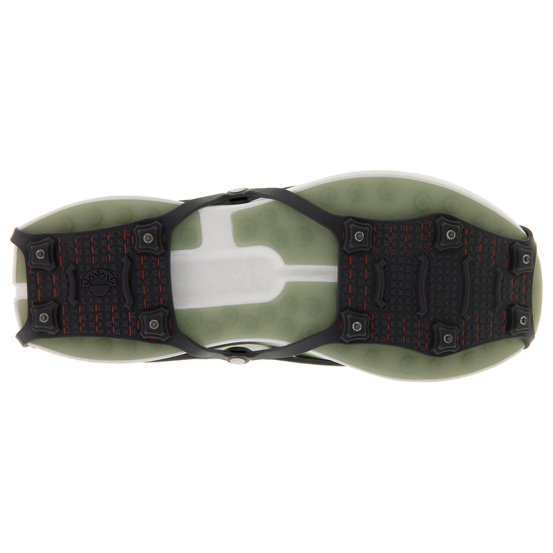 Center plate ridges enhance grip and stability on uneven ice and snow, while directional lugs are optimized to improve traction in packed snow during ascents and descents. Kahtoola NANOspikes Footwear Traction Ultralight Low Profile Grip. Buy now at ICEGRIPPER.