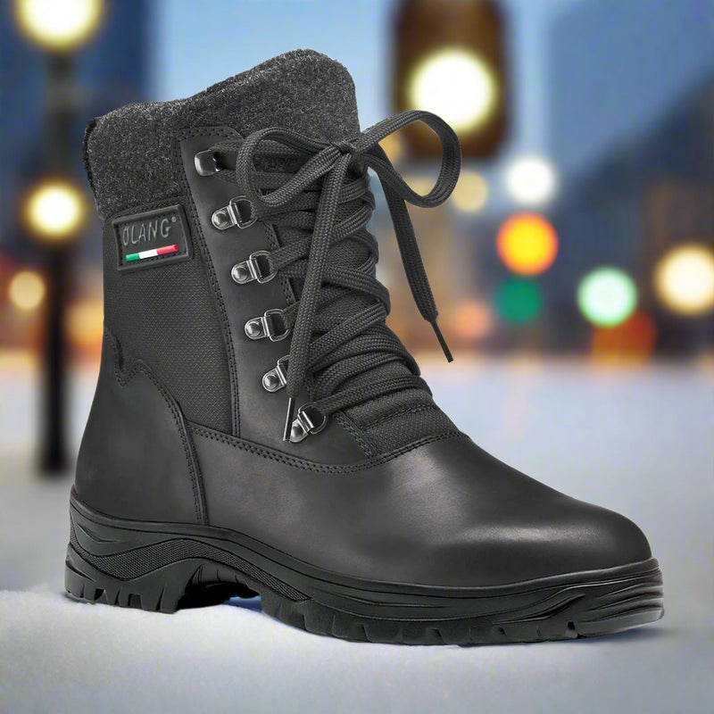 KURSK TEX OC Black Mens Premium York Leather Thermal Ice Grip Boot