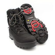 The Keele in Black, features our signature OC System retractable ice grips built into the sole. Flip them out when it's slippery, tuck them away when it’s not – perfect for switching from snowy pavements to frosty country walks without missing a beat. Buy now at ICEGRIPPER.