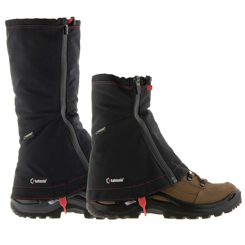 Kahtoola Levagaiter, available in Mid and Tall, is a waterproof, exceptionally packable gaiter for minimalist adventures. Made with three-layer GORE-TEX fabric featuring recycled materials and a PFAS-free durable water repellent finish. Waterproof, exceptionally packable gaiters for minimalist adventures. Buy now at ICEGRIPPER.