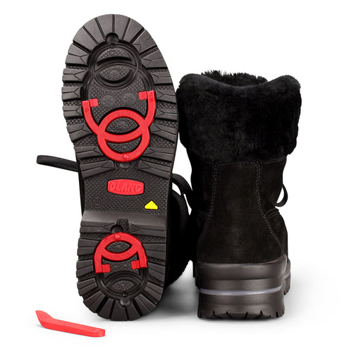 Black Olang Meribel winter thermal snow boot, featuring the OC ice grip system sole.