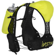 Black and yellow hydration vest with water bottle on a white background. Born on the trails of the French Alps and race approved around the world, the Instinct PX 3.1L is a simple, lightweight, minimal, non-compressive & no bounce option for carrying your essentials on the Trail. Recommended for Road & Trail runs over an hour and up to marathon distances. Buy now at ICEGRIPPER.