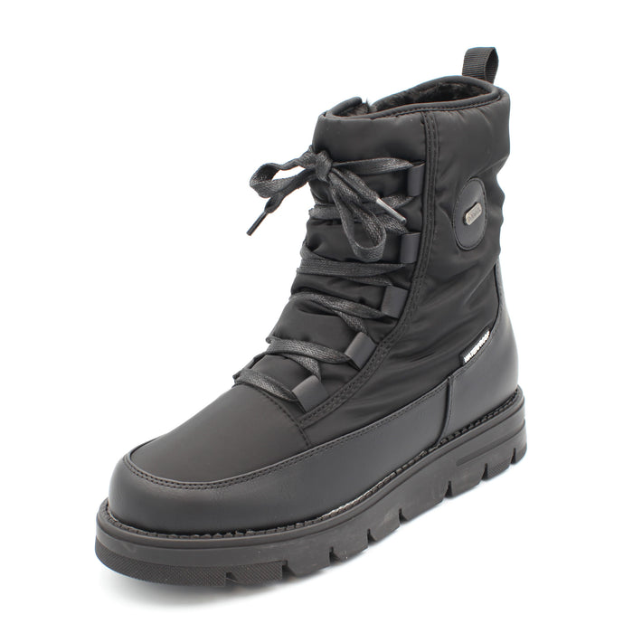 The Taylor, Black, is a Women's waterproof winter boot with ice grip OC System soles. It features a side zip for easy entry and front laces for personalised fit. Buy now at ICEGRIPPER.
