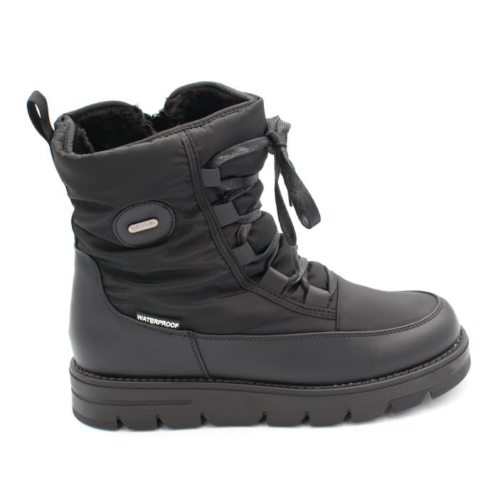 The Taylor, Black, is a Women's waterproof winter boot with ice grip OC System soles.