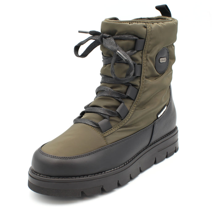 The Taylor, Olive, is a Women's waterproof winter boot with ice grip OC System soles. It features a side zip for easy entry and front laces for personalised fit. Buy now at ICEGRIPPER.
