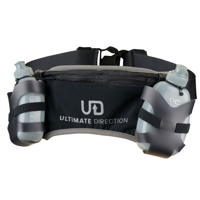 Onyx Ultimate Direction 600 running belt with two, 300ml water bottles and Ultimate Direction logo. Buy now at ICEGRIPPER.