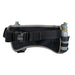 Rear view of the Ultimate Direction 600 running belt with two, 300ml water bottles and Ultimate Direction logo. Showing the adjustable belt strap and quick clip and release buckle. Buy now at ICEGRIPPER.