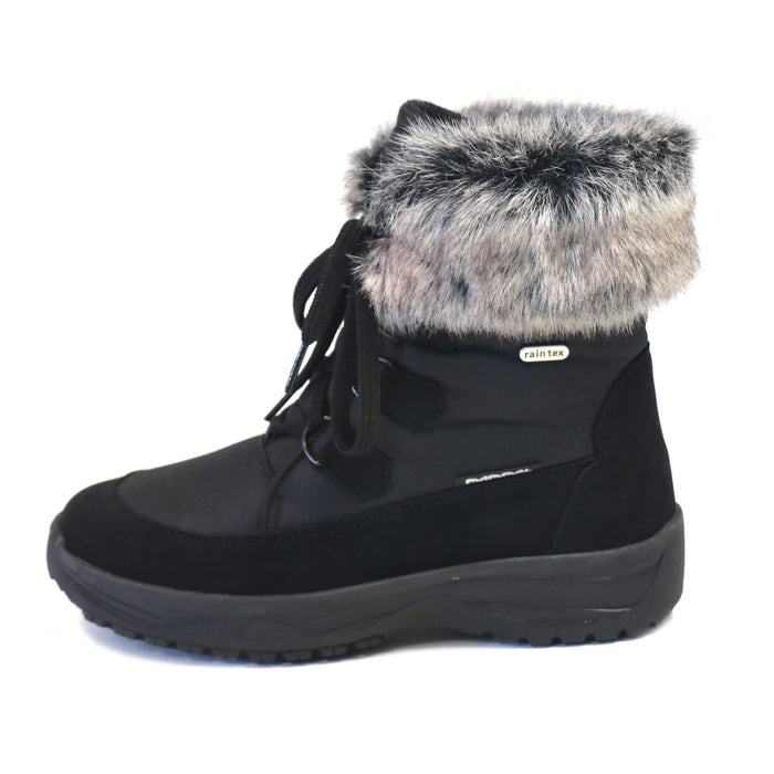 ICEGRIPPER for Mammal Victoria OC Winter Boot in Black with faux fur trim and OC system anti slip ice grips now available at www.icegripper.co.uk