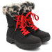 The Yukon Women's Winter Boot in Black, features faux fur trim for extra warmth and winter flair, a removable felt insole for all-day comfort, YKK side zipper with gusset and lace-up front for easy wear and a snug fit, and comes with an extra pair of black laces to switch up your look. It also features the incredible on/off ice grip anti slio OC System soles. Buy now at ICEGRIPPER.