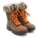 The Yukon Women's Winter Boot in Brown, features faux fur trim for extra warmth and winter flair, a removable felt insole for all-day comfort, YKK side zipper with gusset and lace-up front for easy wear and a snug fit, and comes with an extra pair of brown laces to switch up your look. It also features the incredible on/off ice grip anti slio OC System soles. Buy now at ICEGRIPPER.