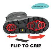 OC System retractable ice grip changing between folded and active positions