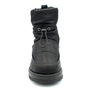 Front view showing the drawstring closure on Mammal Amelie OC Black winter boot