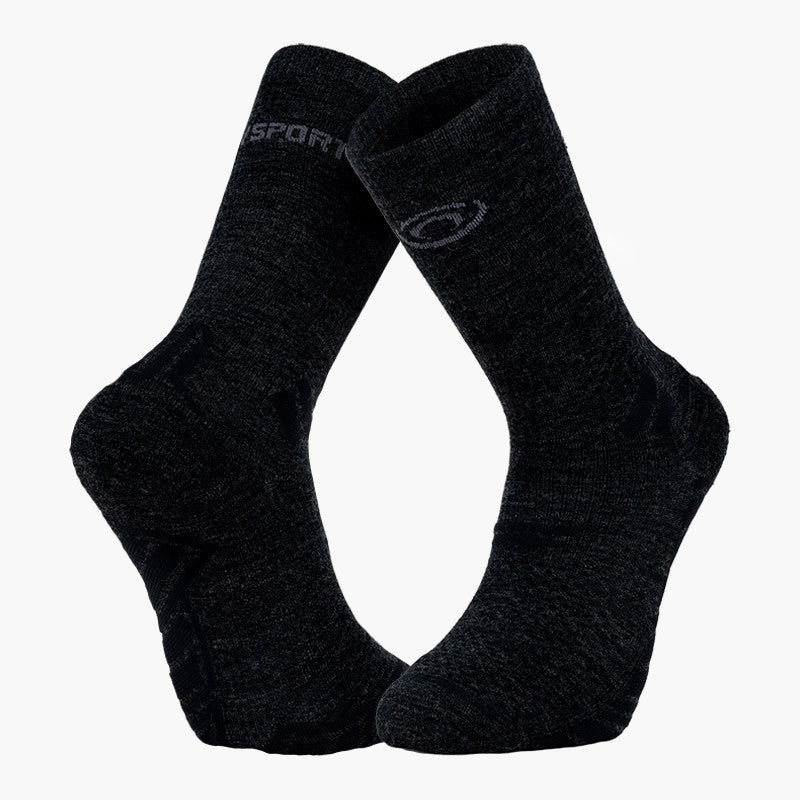 BV Sport TRAIL ULTRA HIGH Merino trail running socks in grey and black