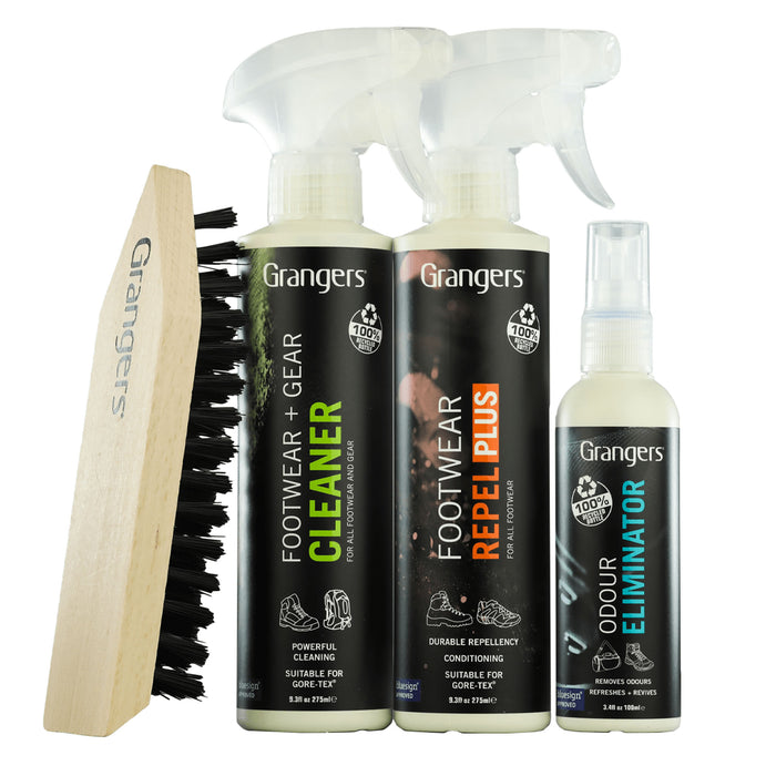 Grangers Footwear Care Kit for Leather, Suede, Nubuck, Fabric & GORE-TEX Boots