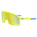 Sunglasses with yellow frame and blue accents on a white background. Now available from ICEGRIPPER, the Knockaround Campeone High Voltage combines advanced performance technology with rugged outdoor style — ideal for trail runners, winter hikers, mountain trekkers, and polar explorers who demand comfort and clarity in challenging light conditions. Buy now at ICEGRIPPER.