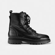 Side profile of the Ilves Särna Black women's leather winter boot.