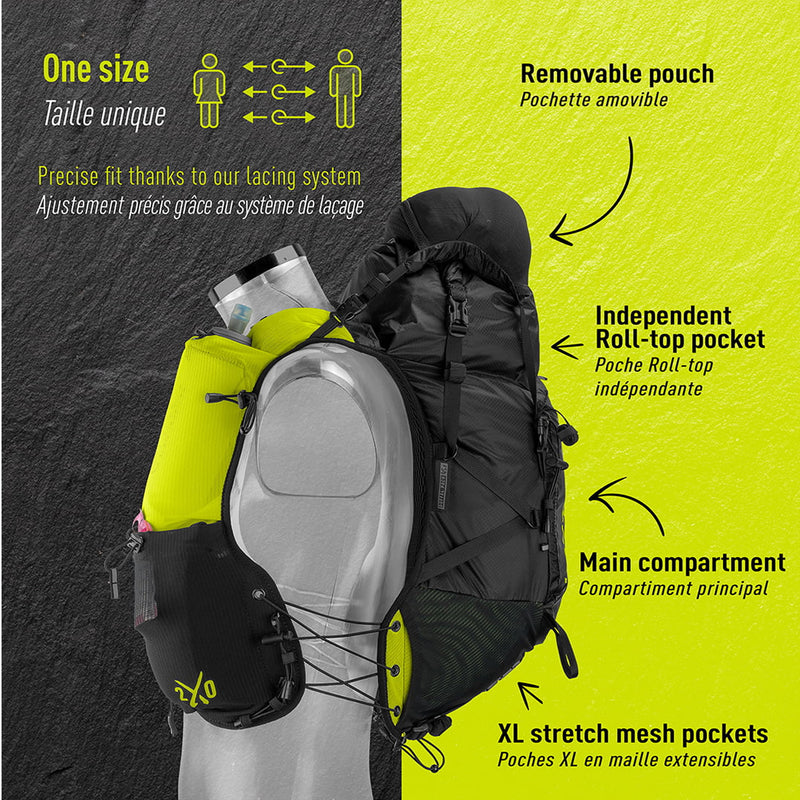 Gilet de trail Instinct PX 3,1 L et 2 flasques souples de 600 ml
