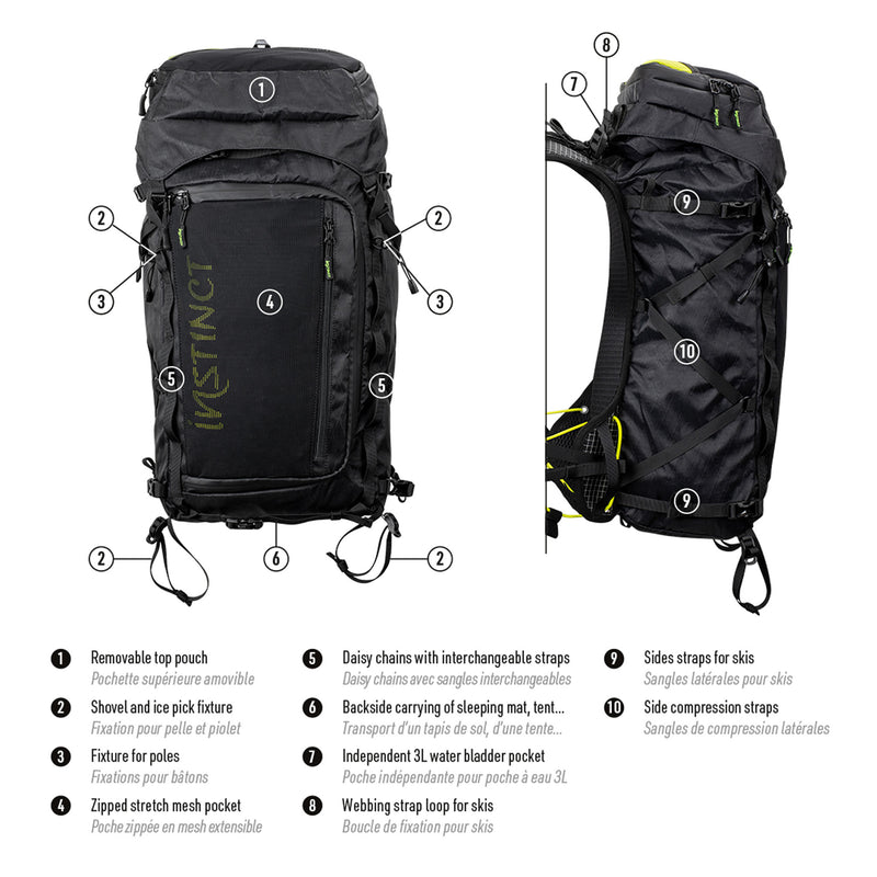 Instinct ALPI 40L Trail Vest, Alpine Pack, with 2 x 600ml Soft Flasks