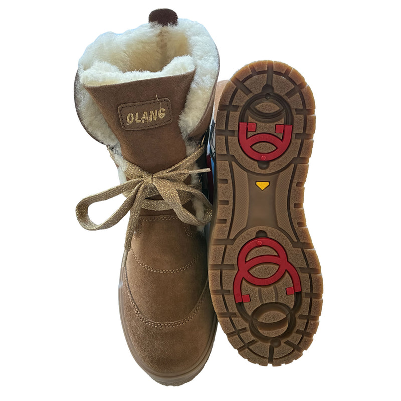 Olang Lappone OC Women's Winter Ice Grip Thermal Snow Boots, Tan 41