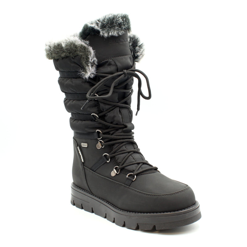 Mammal Leah OC Black women's full-length waterproof winter boot with retractable ice grips