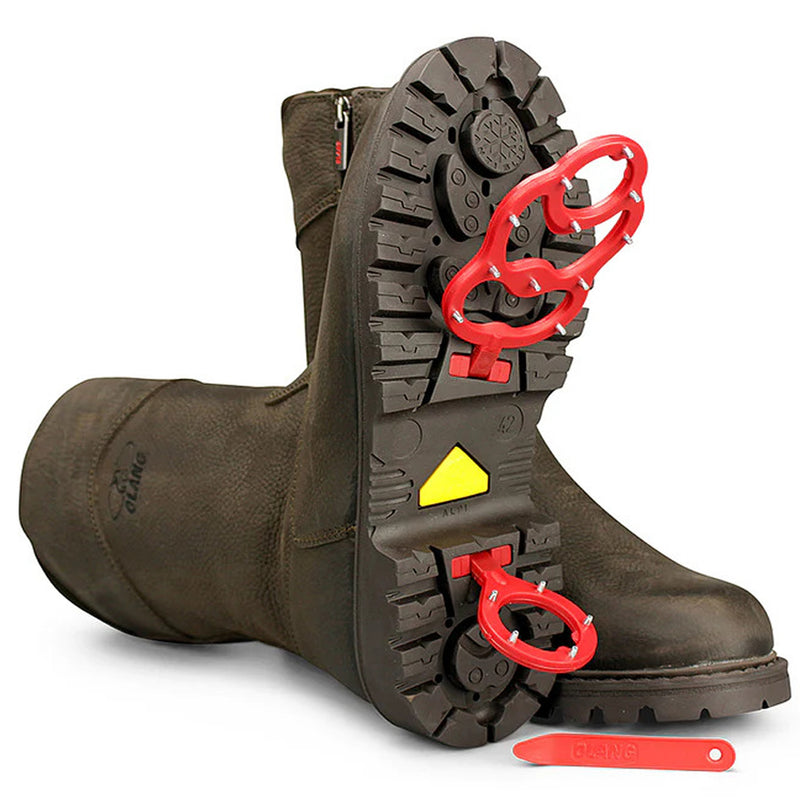 Olang MONTREAL BRE OC COFFEE Mens Winter Thermal Snow Boot with built in anti slip Oc ice grip system from ICEGRIPPER