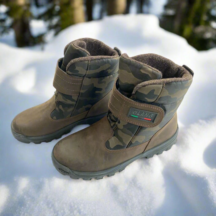 Olang MOSCA TEX Coffee Mens Winter Thermal Snow Boot, 42 with Power Strap fastening, only at ICEGRIPPER