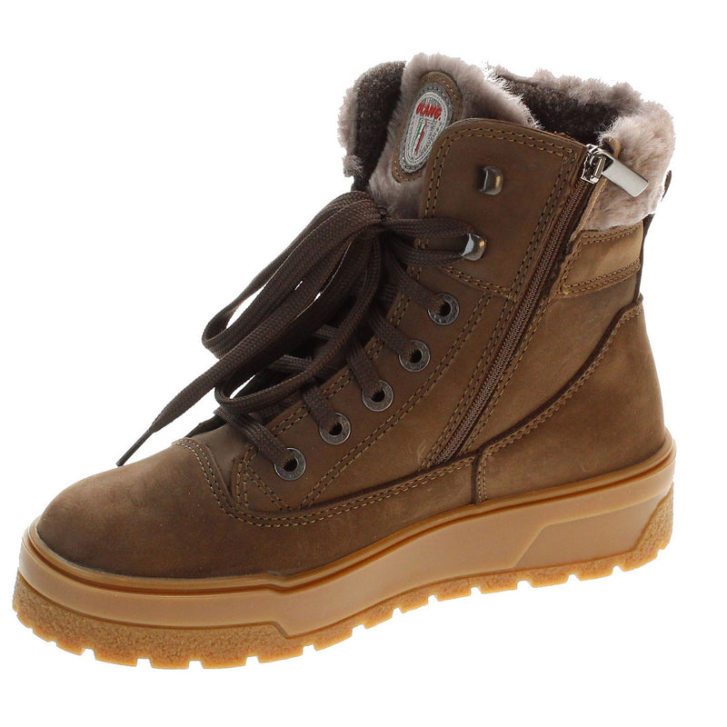 Olang Musa Tex OC Ice Grip Coffee Winter Snow Boots with oiled nubuck leather upper, Olantex membrane and side zip for easier on and off..only from ICEGRIPPER