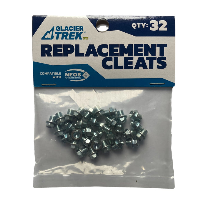Pack of 32 replaceable steel stud cleats. Fits all models of NEOS Overboots with Glacier Trek Outsoles. Order now at ICEGRIPPER