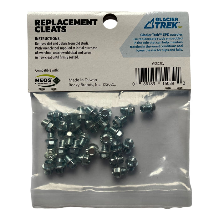 Quickly renew worn or lost studs on your NEOS Overboots. Pack of 32 replaceable steel stud cleats. Fits all models of NEOS Overboots with Glacier Trek Outsoles. Order now at ICEGRIPPER