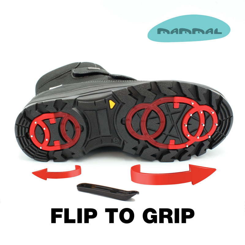 OC System retractable ice grip changing between folded and active positions on Mammal Odin