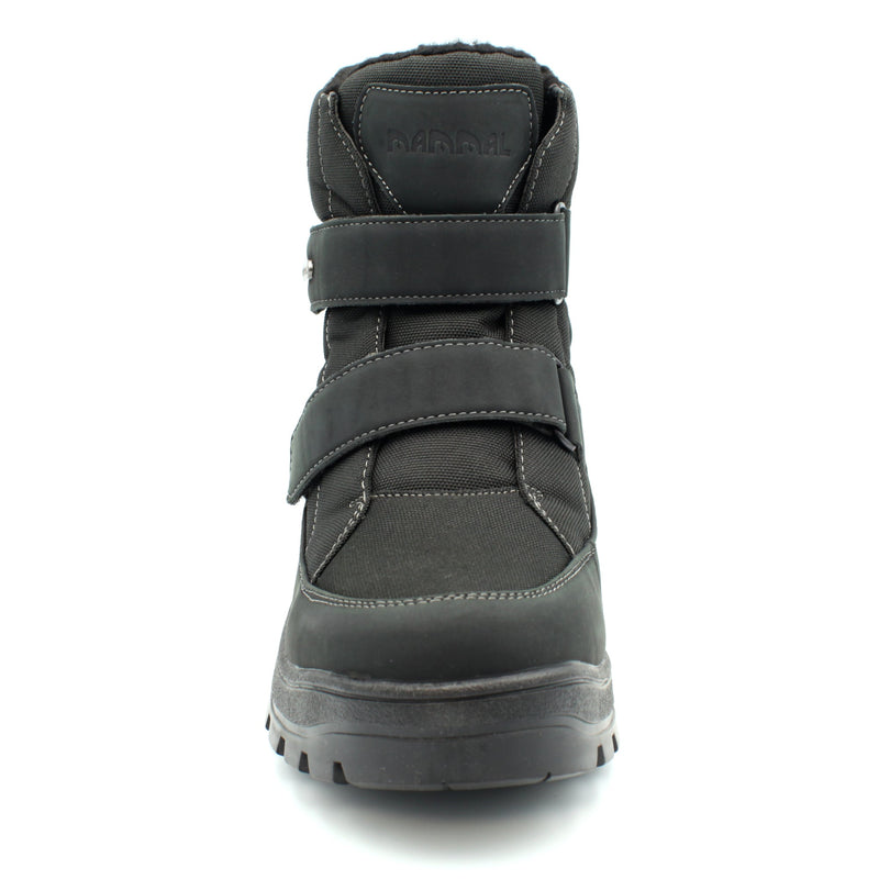 Front view of Mammal Odin OC Black men's winter boot with double hook-and-loop closure