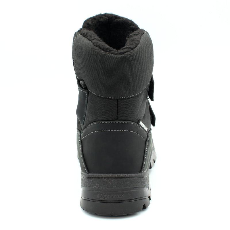 Rear view of Mammal Odin OC Black men's waterproof winter boot