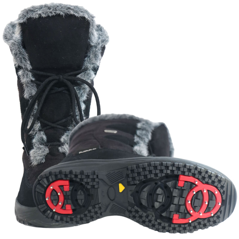 Step into winter with confidence and style in the latest iteration of the Oribi OC Boot. Combining sleek Italian design with practical cold-weather features. This chic boot is the perfect choice for when temperatures plummet or snow blankets the ground. With on/off ice grip soles - buy now at ICEGRIPPER.