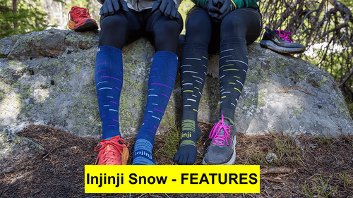 Demonstration video for Injinji Performance Snow Over The Calf Toe Socks. Demonstrating their application in: Running, Hiking and Backpacking. Move bister free with Injinji. Buy now at ICEGRIPPER.