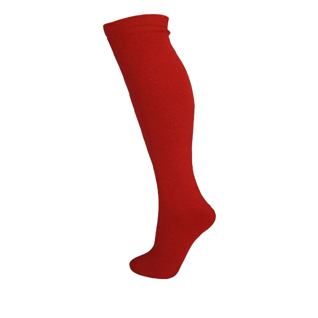Chaussettes thermiques pour enfant de 14 pouces de qualité supérieure, tailles EU 23-30, UK 6-12, rouge