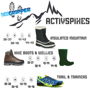 ICEGRIPPER ACTIVspikes Size Guide