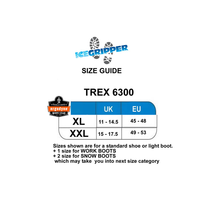 Traction sur glace Ergodyne TREX 6300 pour bottes et chaussures